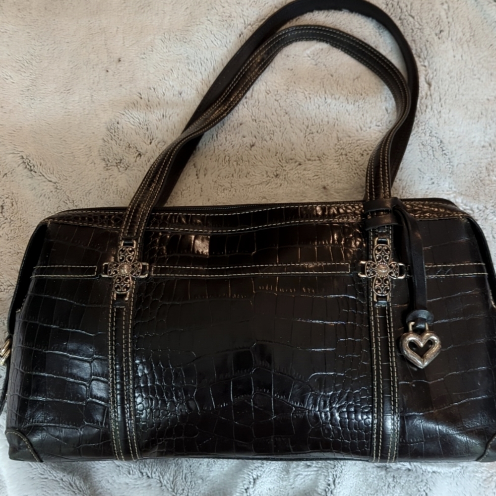 Brighton Black Ana Rosa Crocodile Print Purse Shoulder Bag